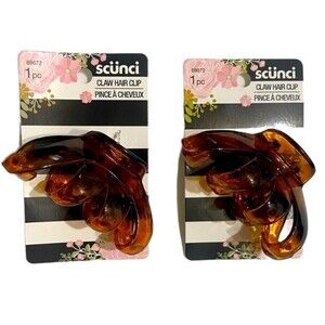 Scunci All-Day Hair Clips-Brown (Set of 2)